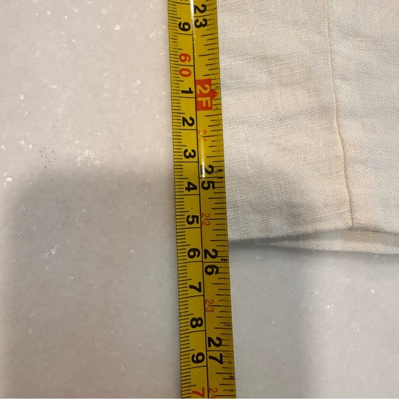 Zara Girls Linen Blend Pants Sz 11-12 Years Roll Tab Leg Pockets NWOT - Picture 6 of 16